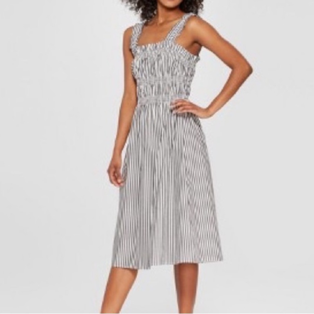 Who What Wear Striped Midi Dress
